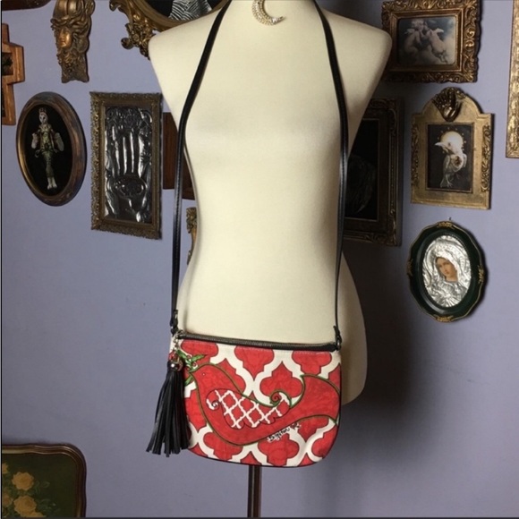 Brighton PAX Peace Dove Canvas Crossbody Purse - Picture 8 of 14